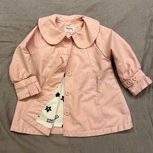 Pink trench coat fully lined size 4 (100)